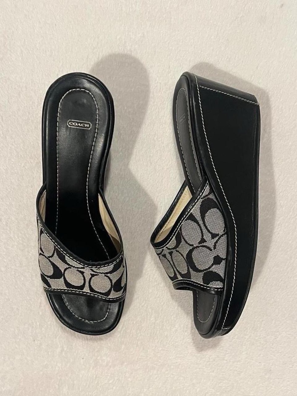 Vintage Coach wedge sandals